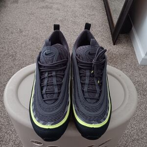 Nike Men's Gray and Neon Green Sneakers
